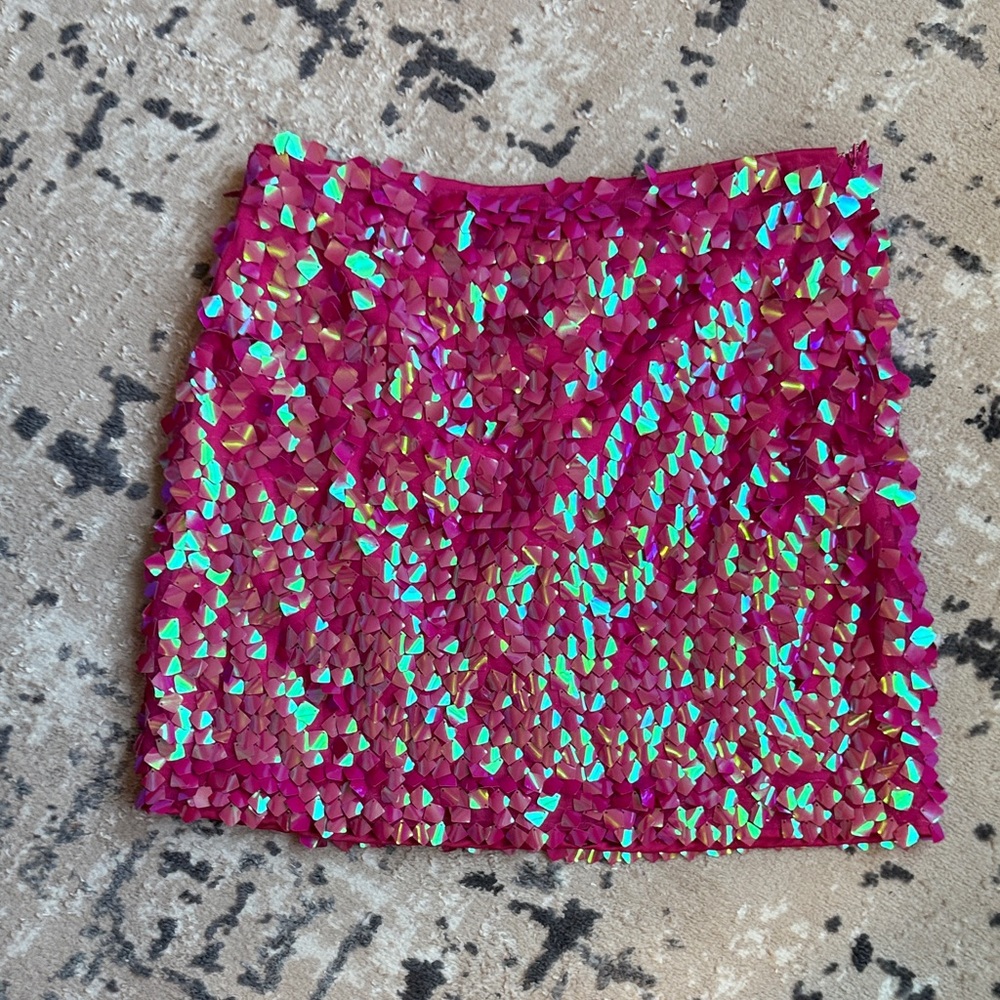 Nasty Gal Iridescent Pink Mini Skirt